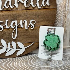 Green Clover Badge Reel Holder